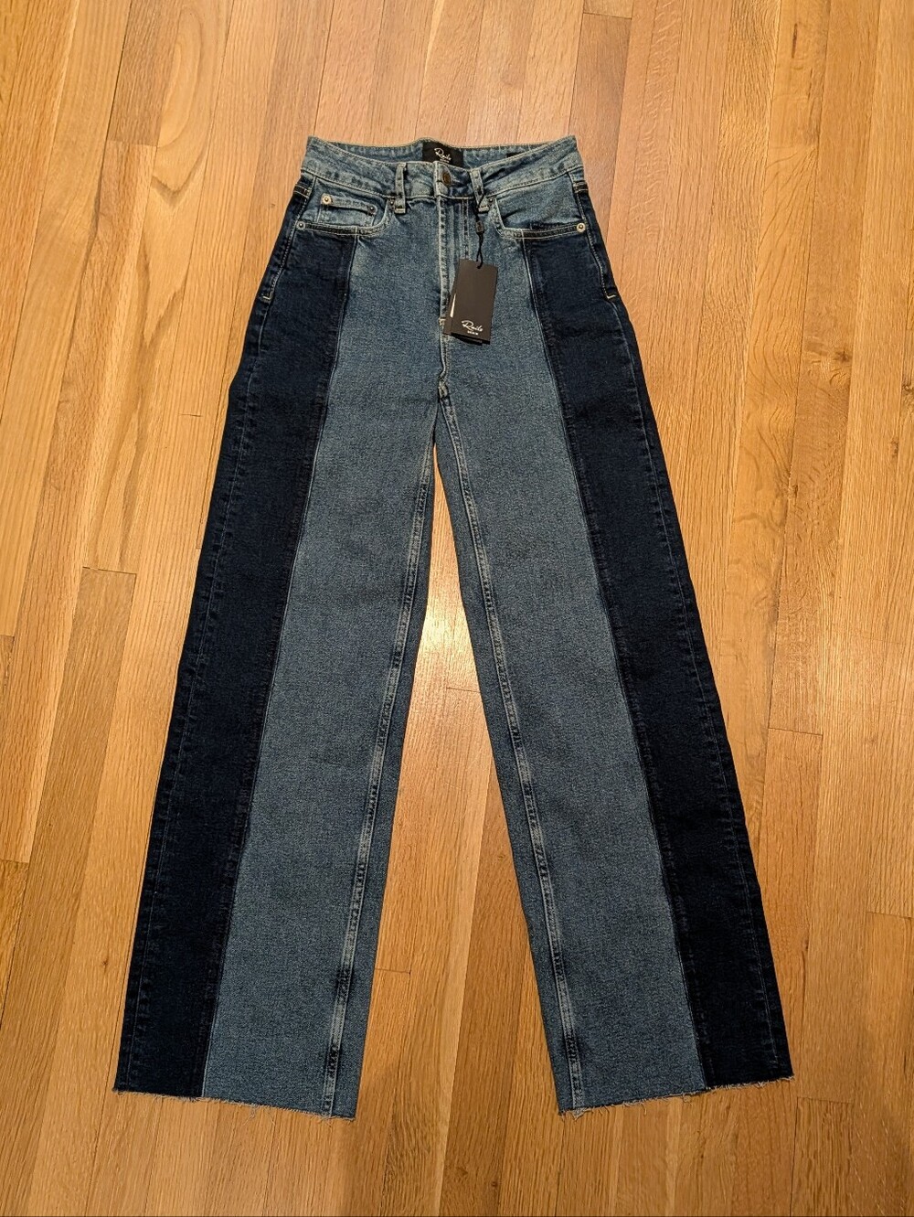 Rails Two-Tone Blue Getty Wide-Leg Jeans In Size 24 NWT